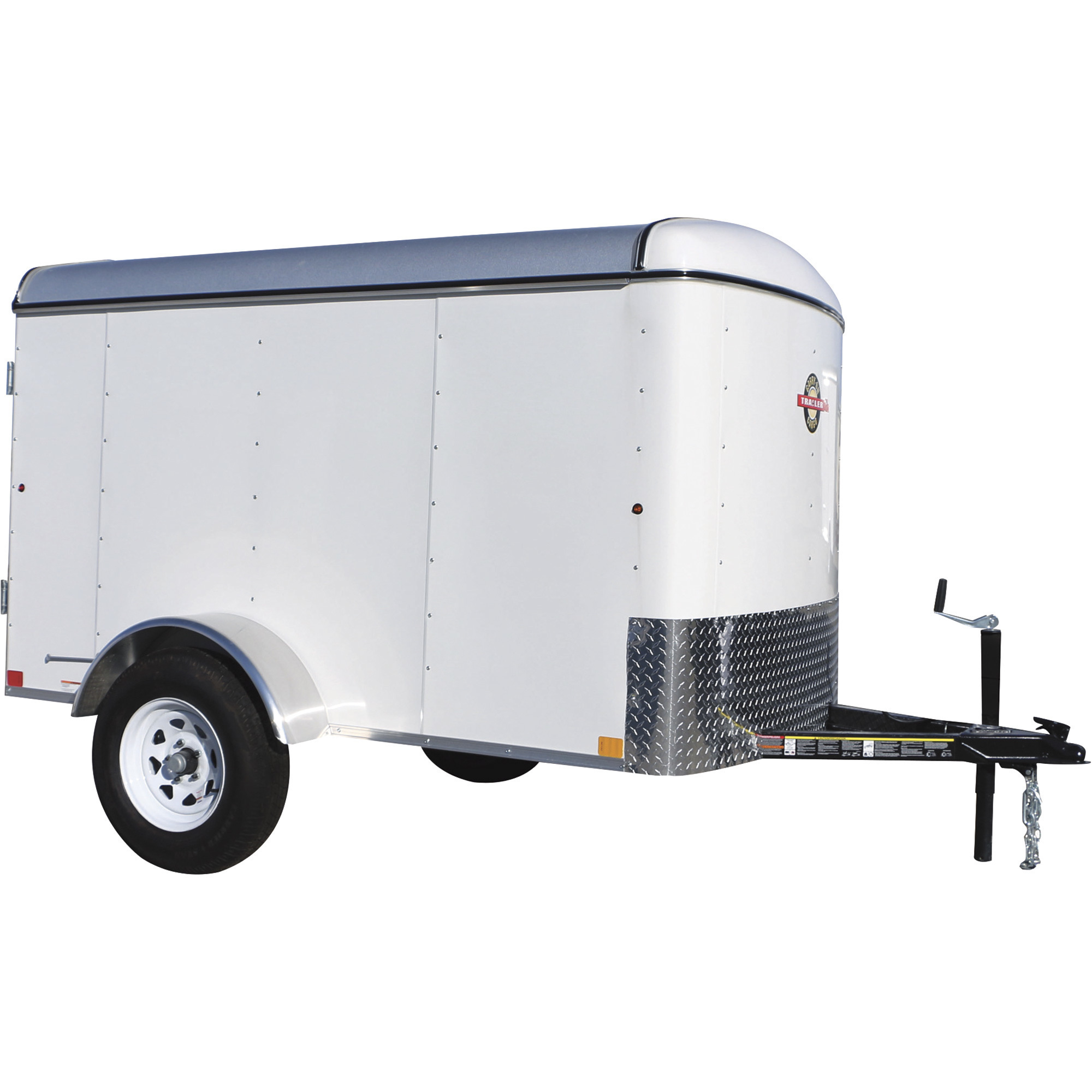 Carry-On Trailer 5ft. x 8ft. Enclosed Cargo Trailer, Steel frame, 1,510-Lb. Load Capacity, White, Model# 5X8CGEC16